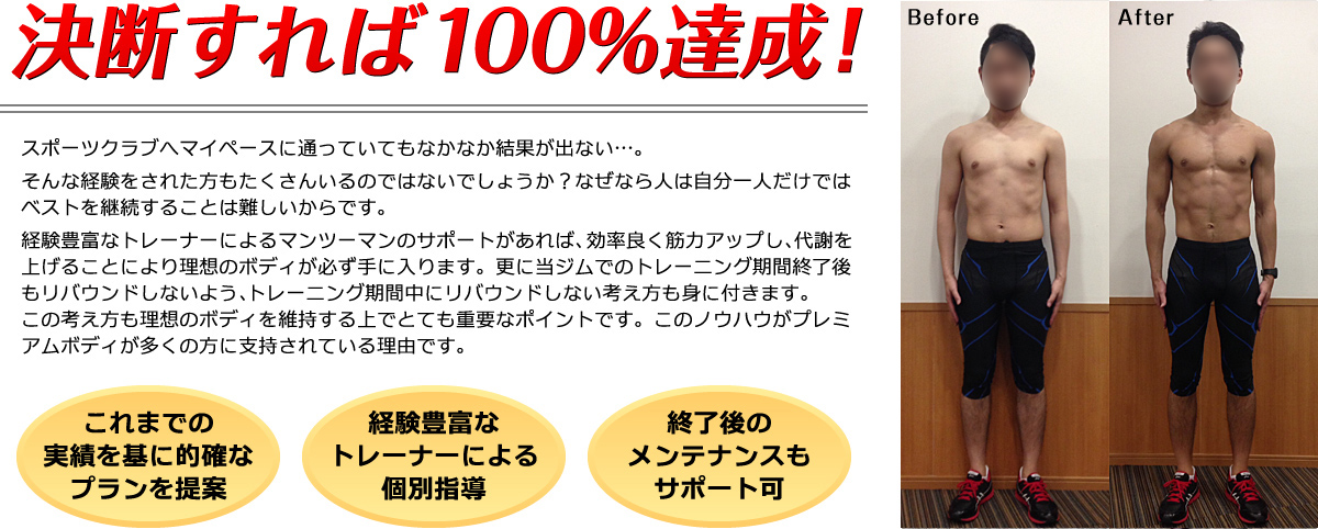 PREMIUM BODY(プレミアムボディ)のトレーニング実績1