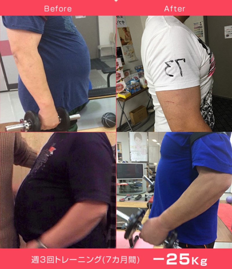 ダイエットスタジオPBクラブのトレーニング実績1
