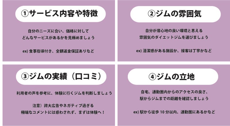 パーソナルジムの選び方